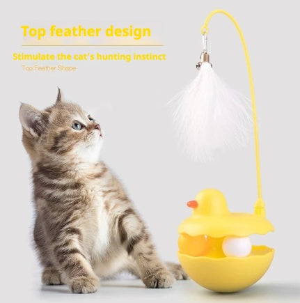 Detachable stick for duck shape cat toy shown separately