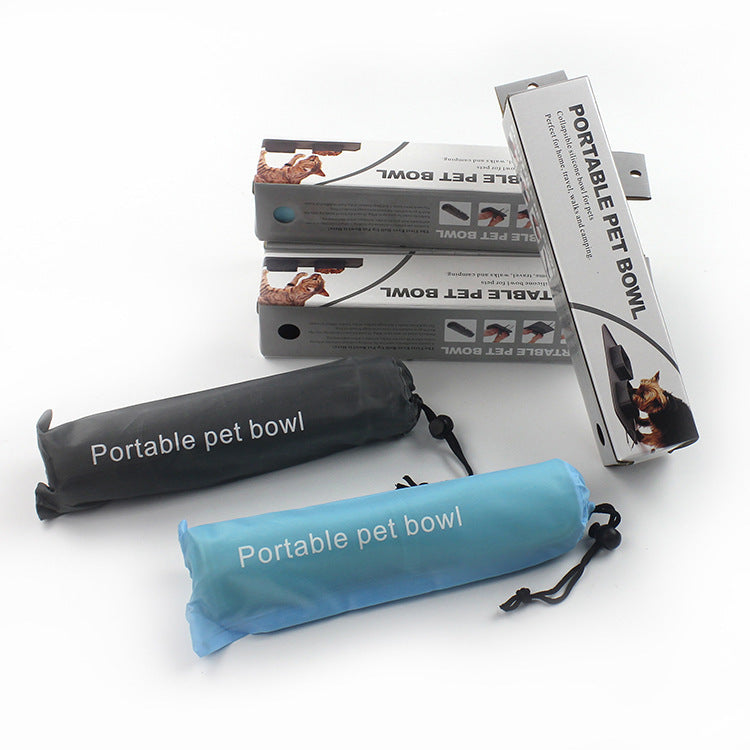 Foldable silicone pet bowl for dogs and cats on the go