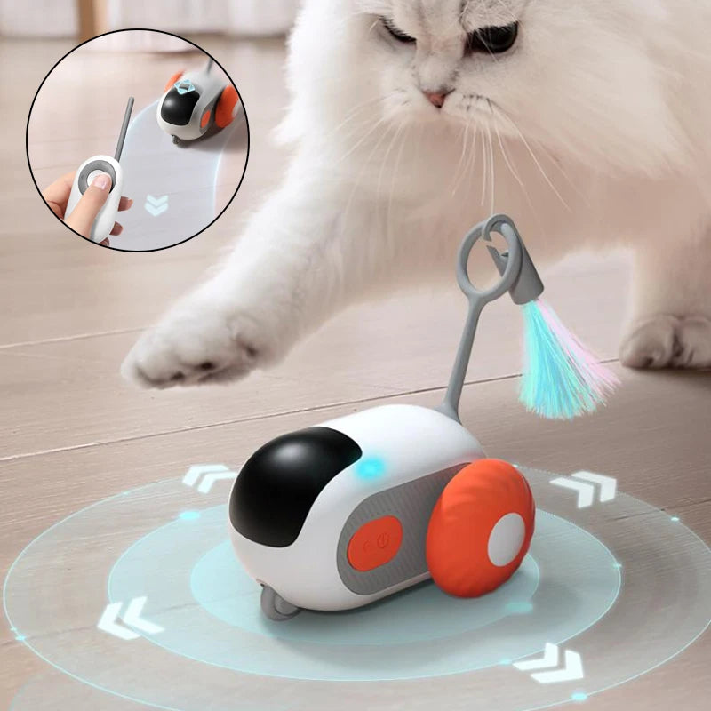 Remote Control Interactive Cat Car Toy – USB Rechargeable Smart Moving Cat Toy
