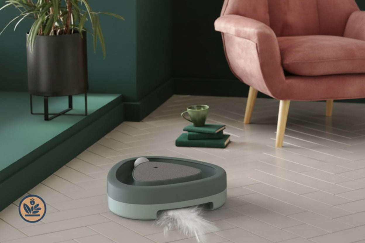 Triangle cat toy with pet-safe materials visible