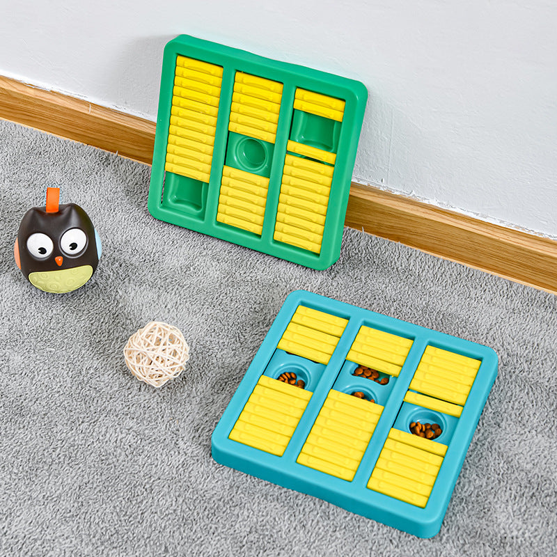 Sliding compartments dog puzzle toy material detail