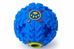 dog chewing food dispenser toy for boredom relief