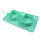 Close up of silicone pet bowl material and rim