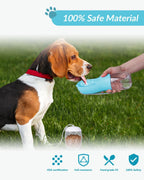 Dog water bottle with food container components detail