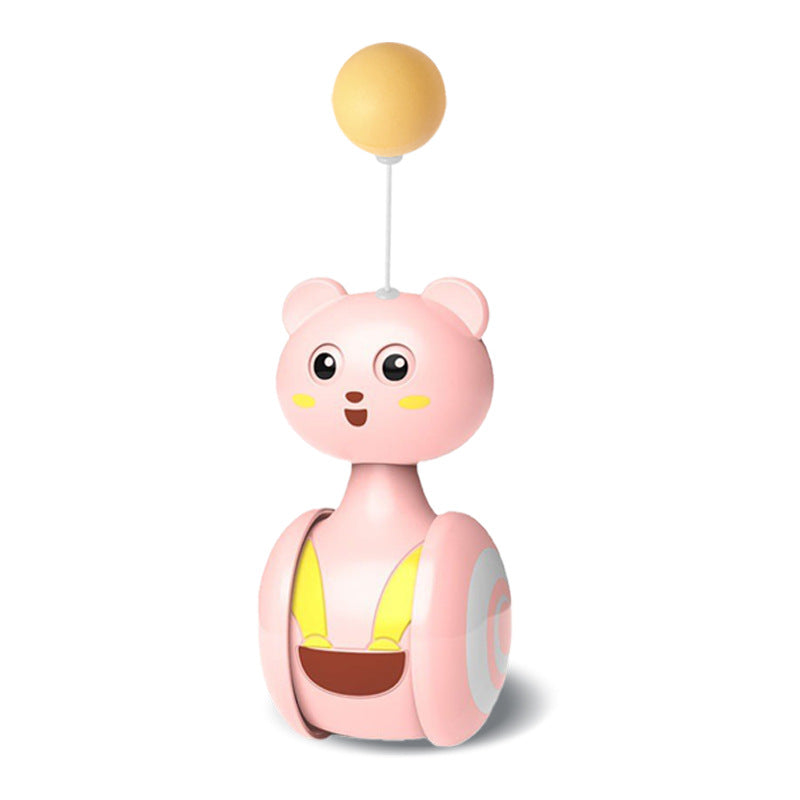 Interactive feather wand and rolling ball cat toy