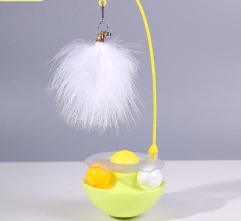 Cat toy with resin duck shape photographed indoors