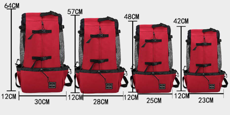 Dog carrier backpack shown with ventilation openings visible