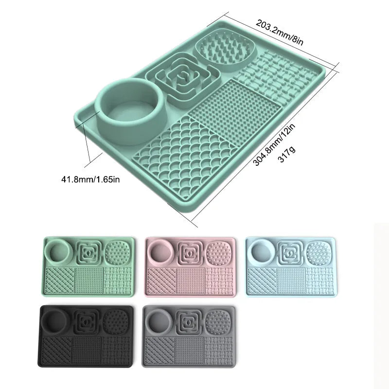 Silicone Dog Slow Feeder & Calming Lick Mat – Anxiety Relief & Digestion Support