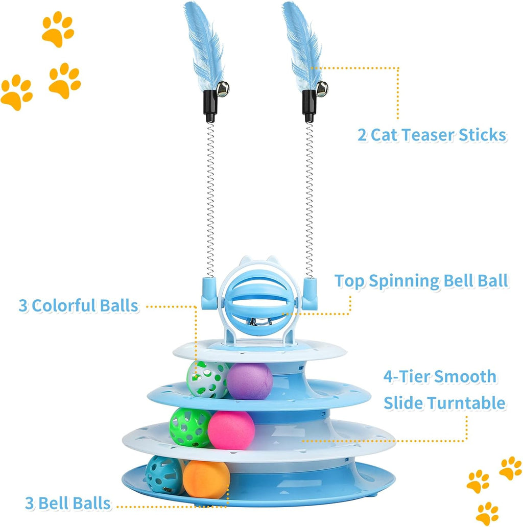 Indoor kitten playing with interactive puzzle toy