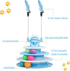 Indoor kitten playing with interactive puzzle toy