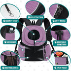 Dog carrier backpack with airflow openings visible