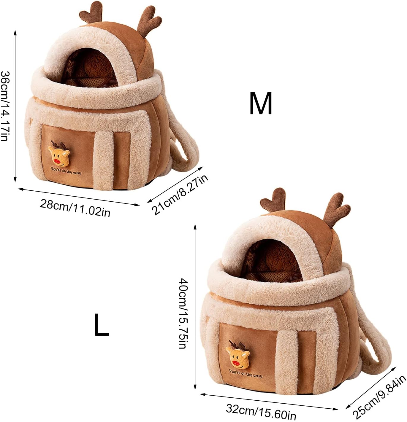 Warm dog and cat travel carrier bag for cold weather