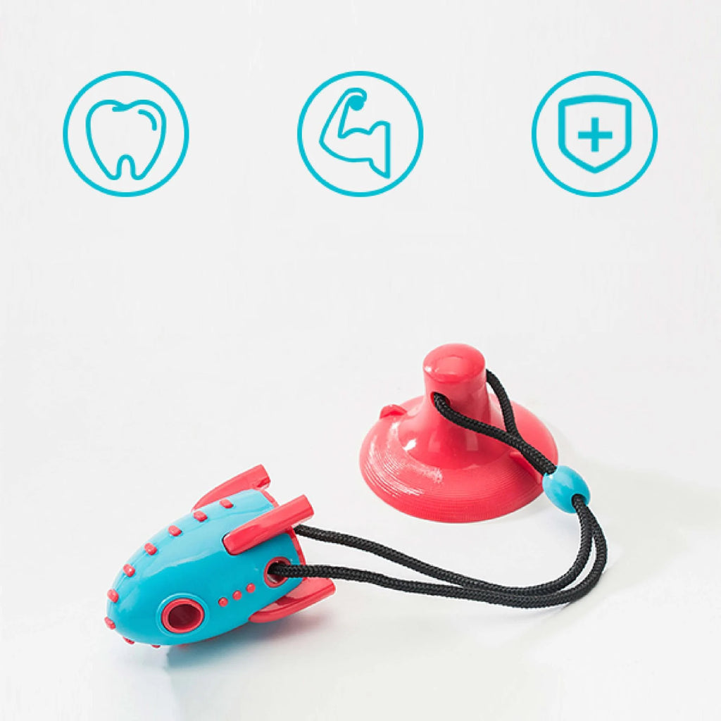 Interactive dog chew toy with treat dispenser