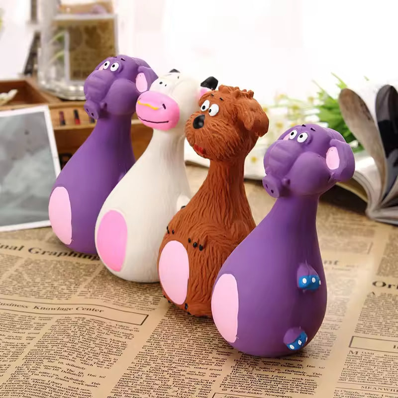latex dog chew toys for dental play

