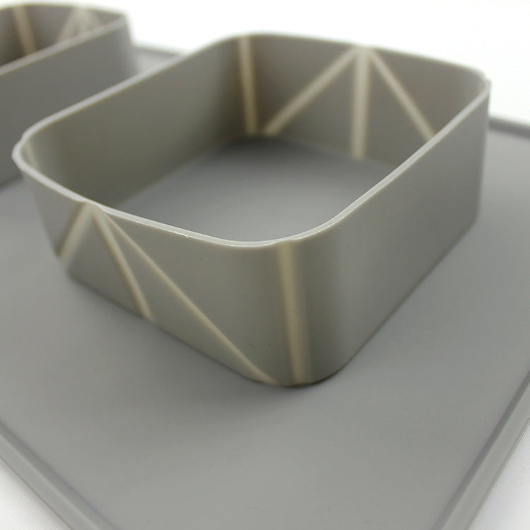 Foldable silicone pet bowl collapsed for storage