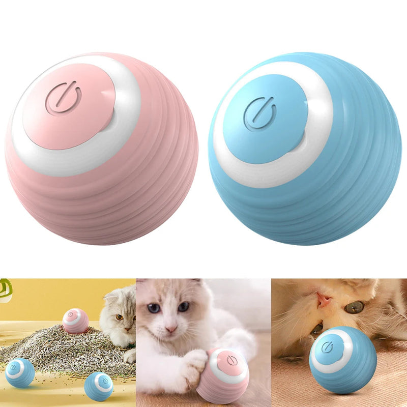 Automatic moving rolling ball smart cat toy for indoor cats