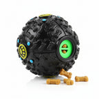 interactive dog treat dispenser toy with squeaky giggle ball