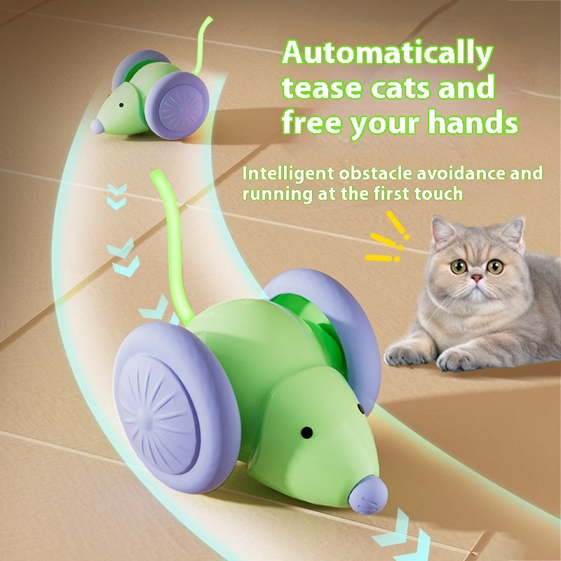 Interactive Electric Mouse Cat Toy – Automatic Smart Car with Obstacle Avoidance for Indoor Cats
