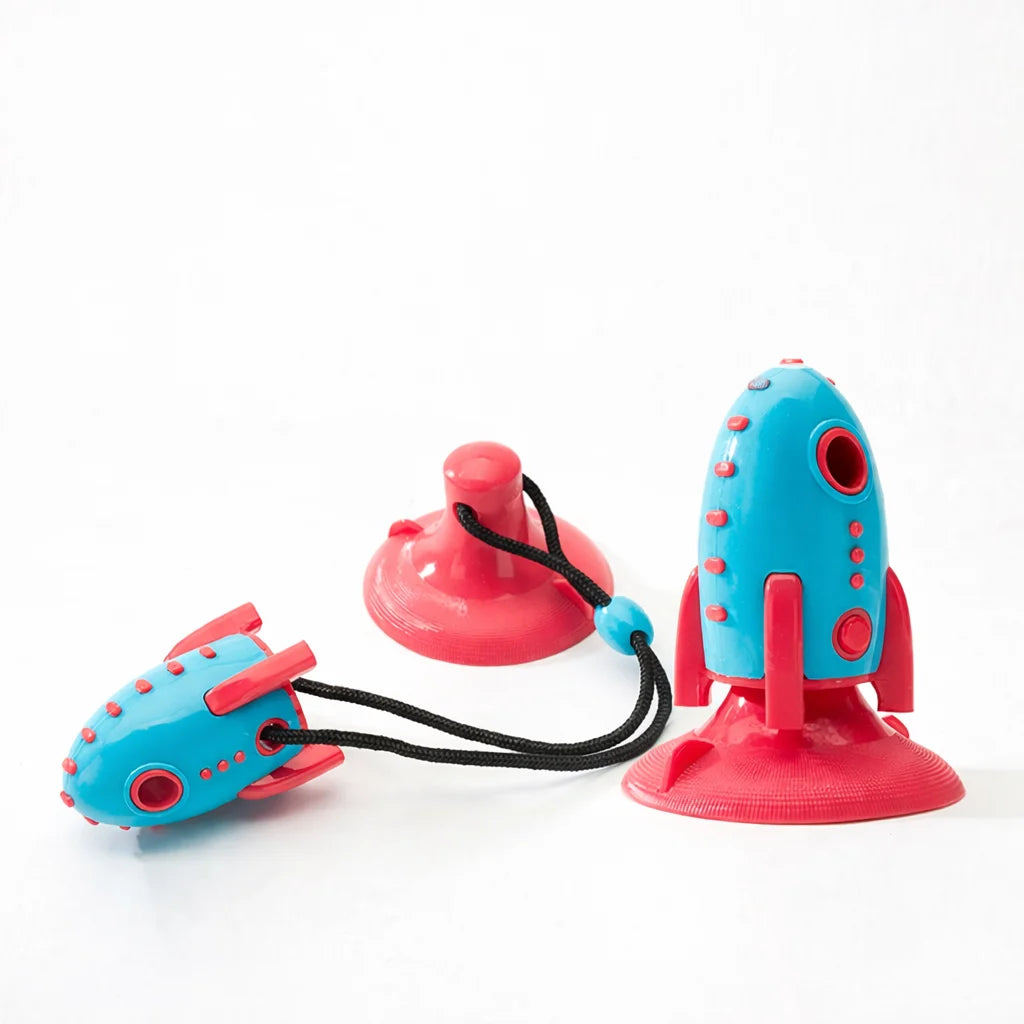 Rocket dog toy with food dispenser 1