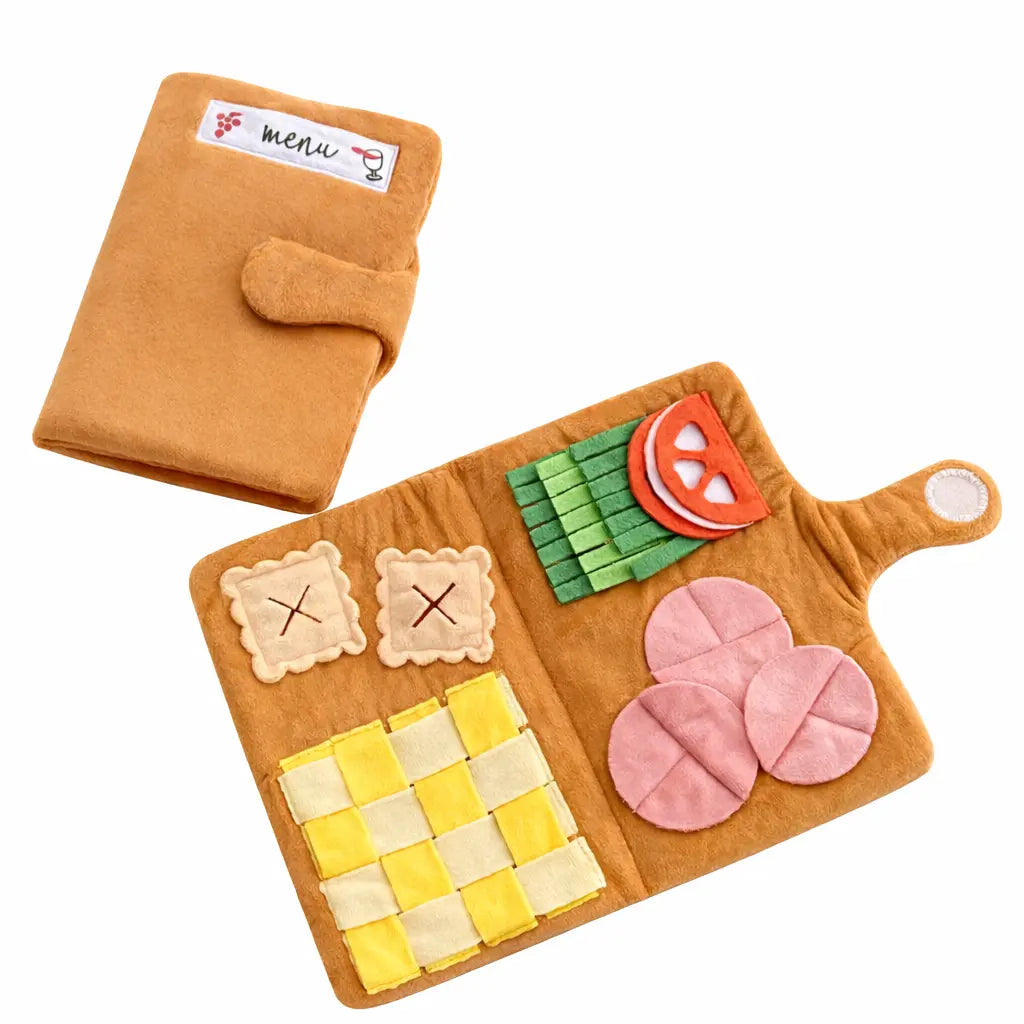 Close-up of dog snuffle mat fabric folds for food hiding and enrichment