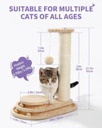 Indoor cat resting on scratching board toy size