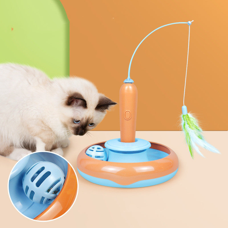 Self play cat turntable toy for indoor cats