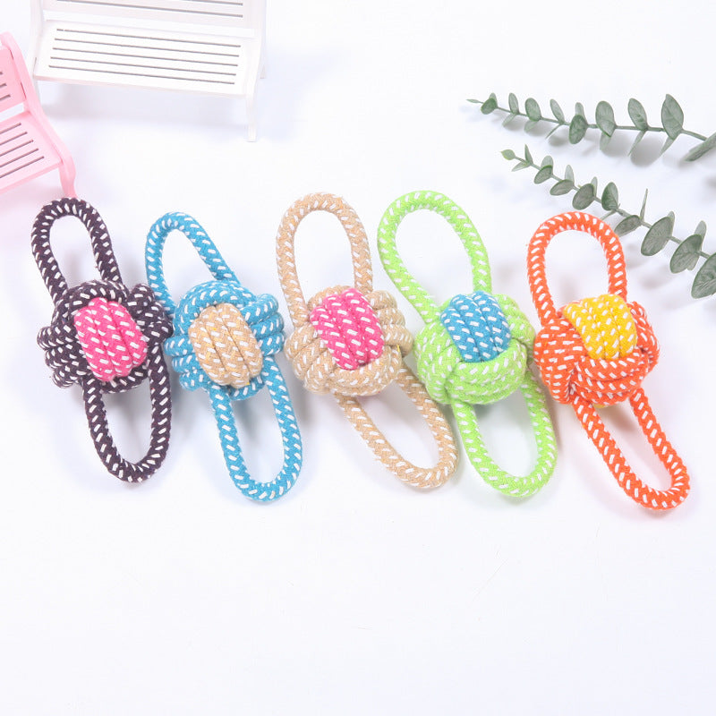 cotton rope dog toy for teeth cleaning and chewing