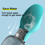 800ml dog water bottle with bowl detail