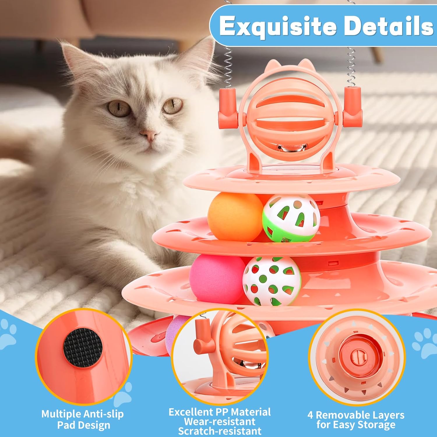 Cat ball toy designed for exercise and enrichment
