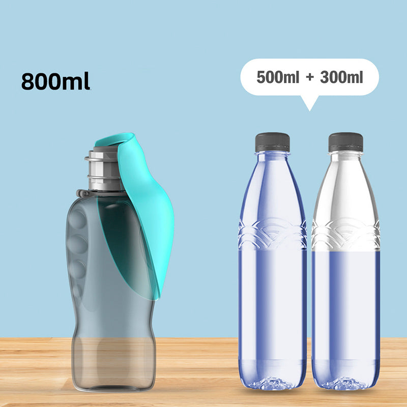 Foldable drinking bowl detail on dog water bottle
