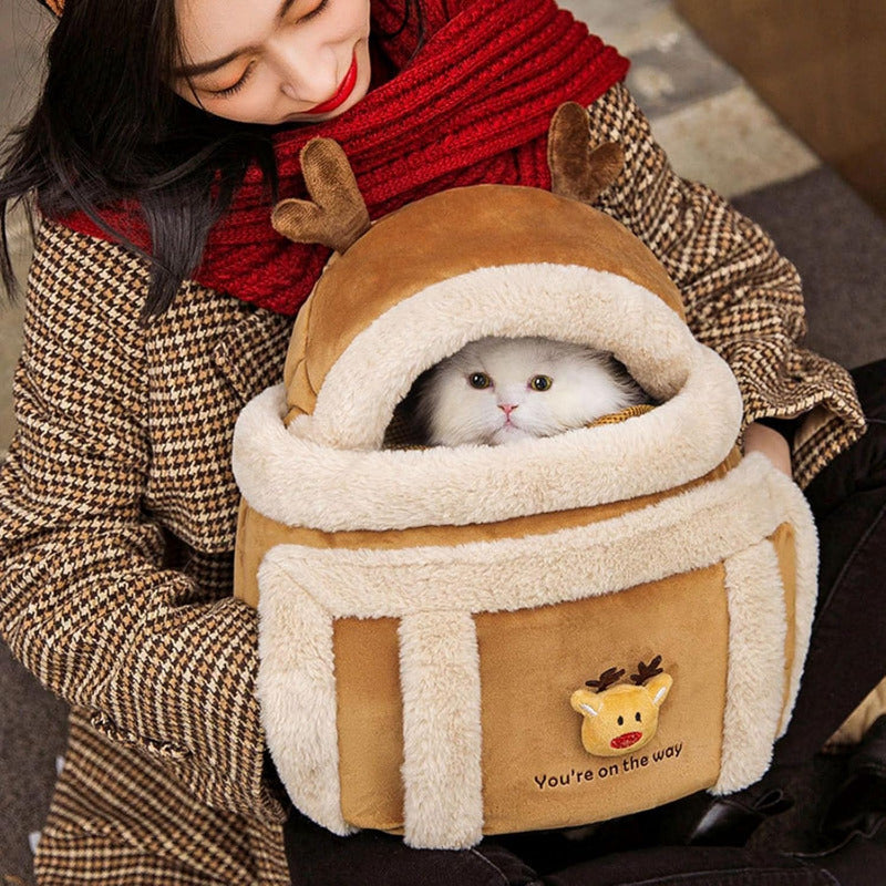 Cat and Small dog winter travel backpack carrier