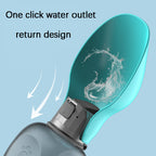 Dog water bottle material and design close up
