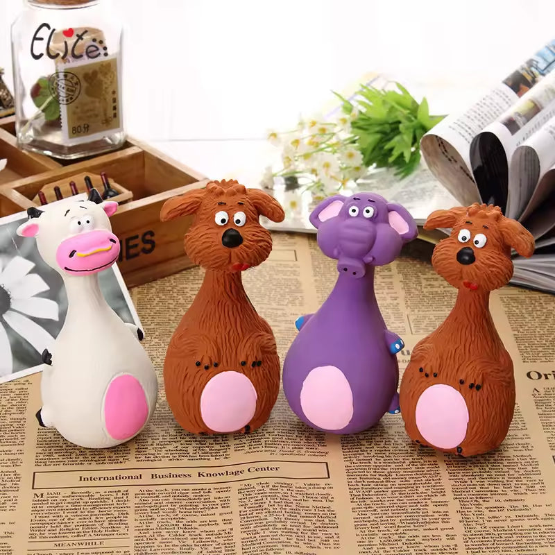 cute animal latex dog squeaky toys