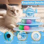 Cat puzzle toy with rolling ball for mental stimulation