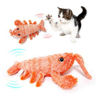 Interactive jumping shrimp cat toy