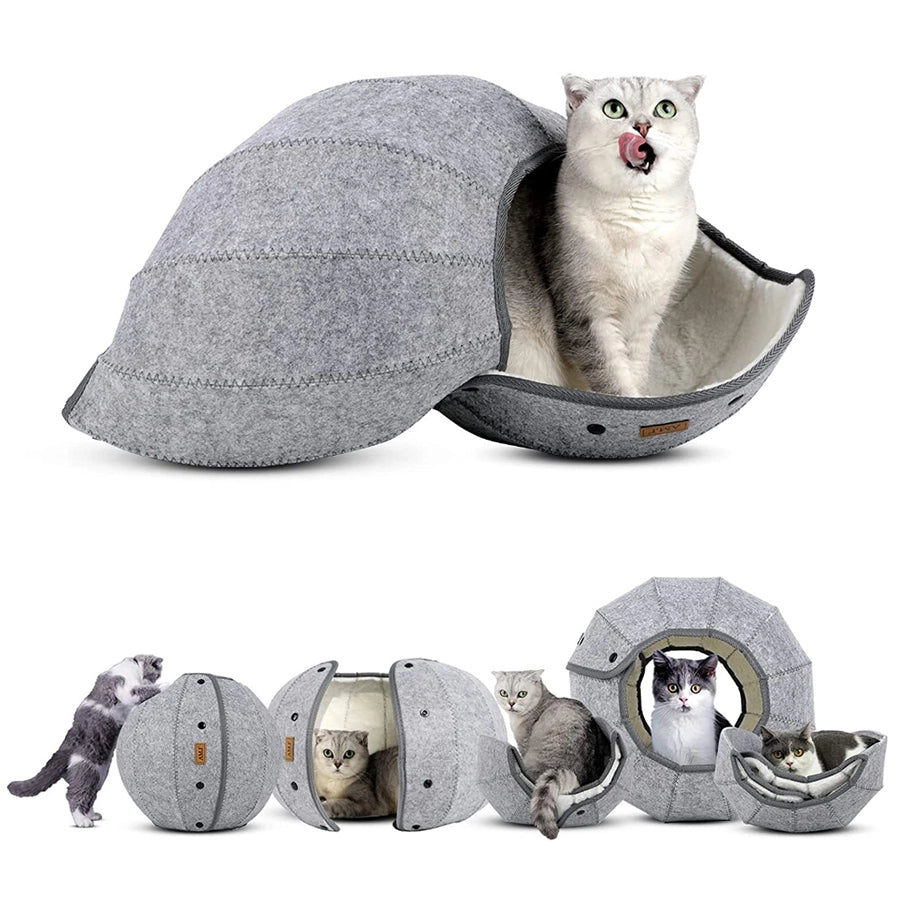 Foldable cat tunnel toy for indoor cats and kittens
